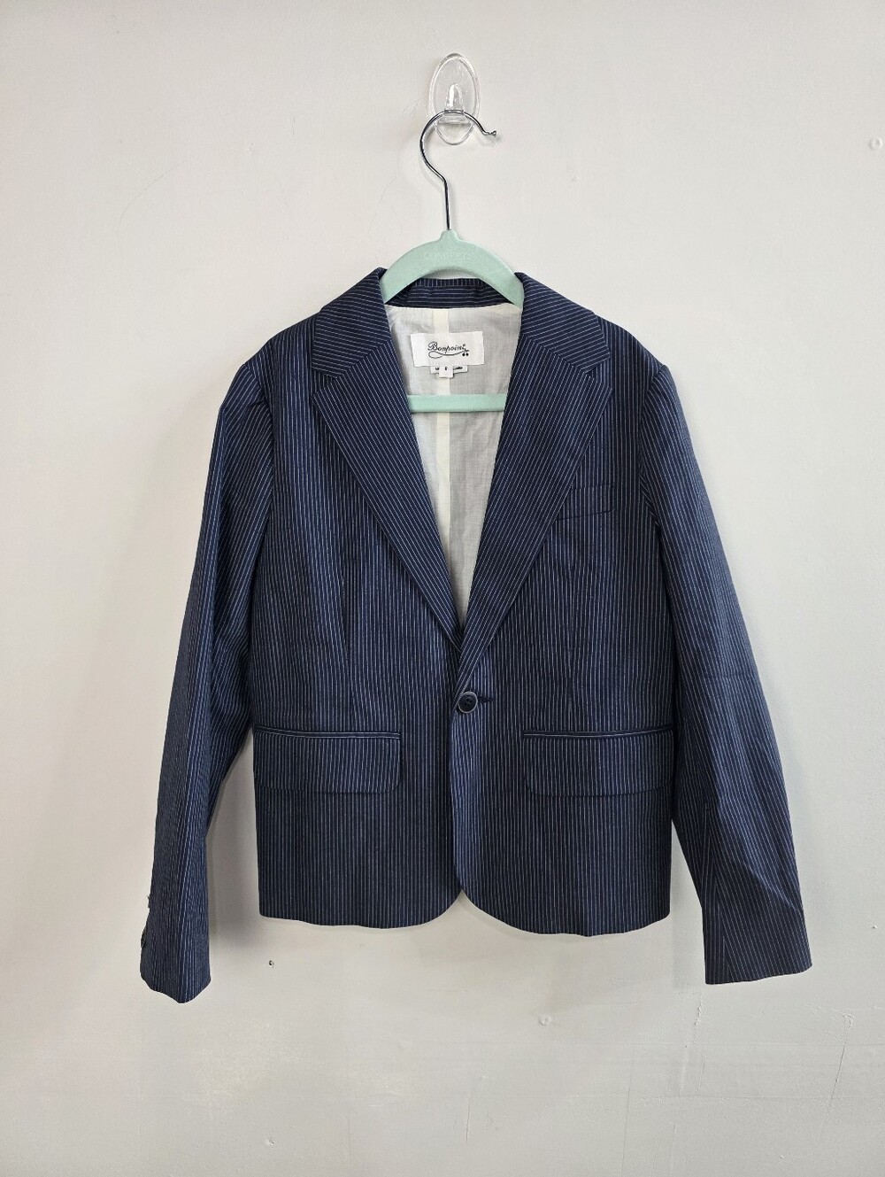 Bonpoint Navy Pinstripe Boys' Blazer Size 8